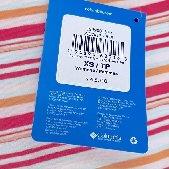 Columbia Long Sleeve Striped Performance Stretch Top Womens XS UPF 50‎ NWT - Picture 5 of 11